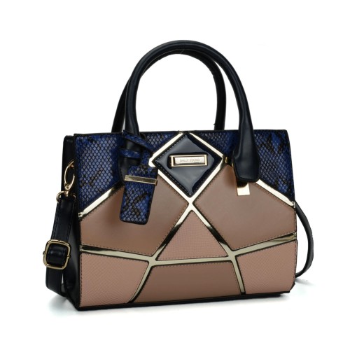 SY2135 Blue - Geometric Patterns Patchwork  Women Handbag