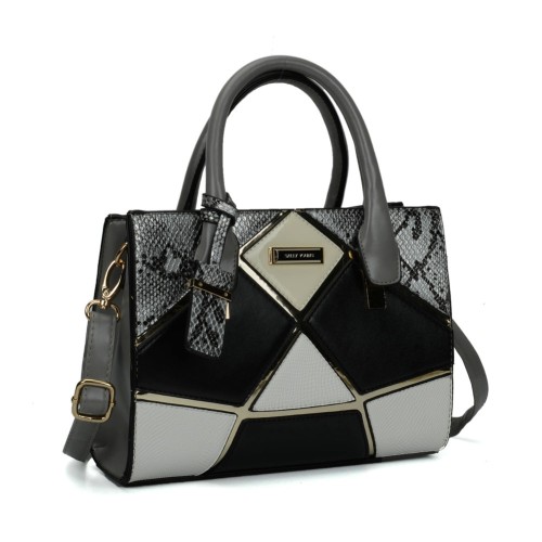 SY2135 Silver - Geometric Patterns Patchwork  Women Handbag