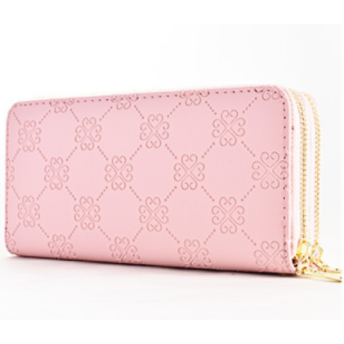 LB02851-PINK Sunflower Double-Zip Wallet