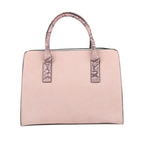 SY2219-PINK - Women's new fashion snake print color matching handbag without purse