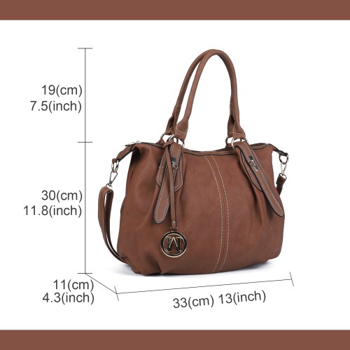 CT35378-Brown- Solid Color Simple Cross-Body Bag