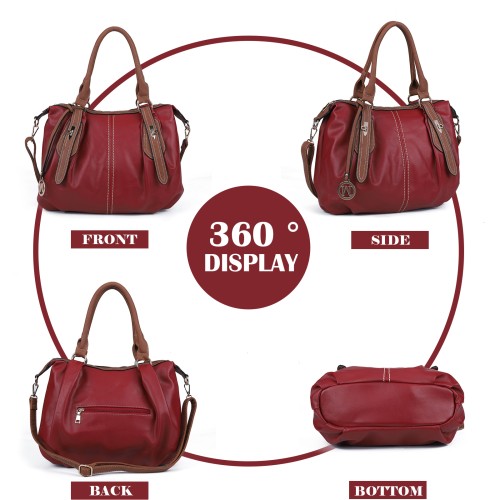 CT35378-Red- Solid Color Simple Cross-Body Bag