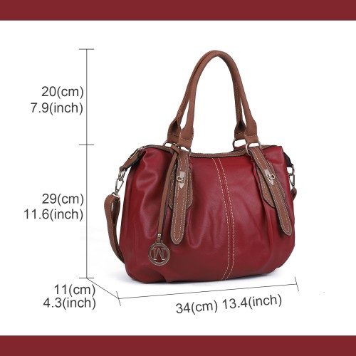 CT35378-Red- Solid Color Simple Cross-Body Bag