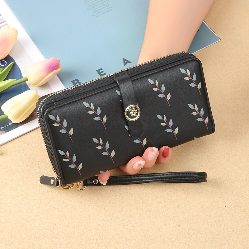 LB02841-BLACK Minimalist Bifold Purse