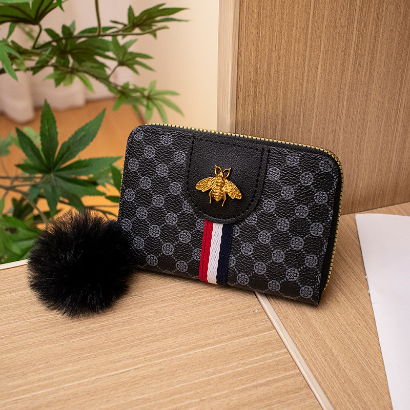 LB02842 BLACK Stylish Printed PU Wallet