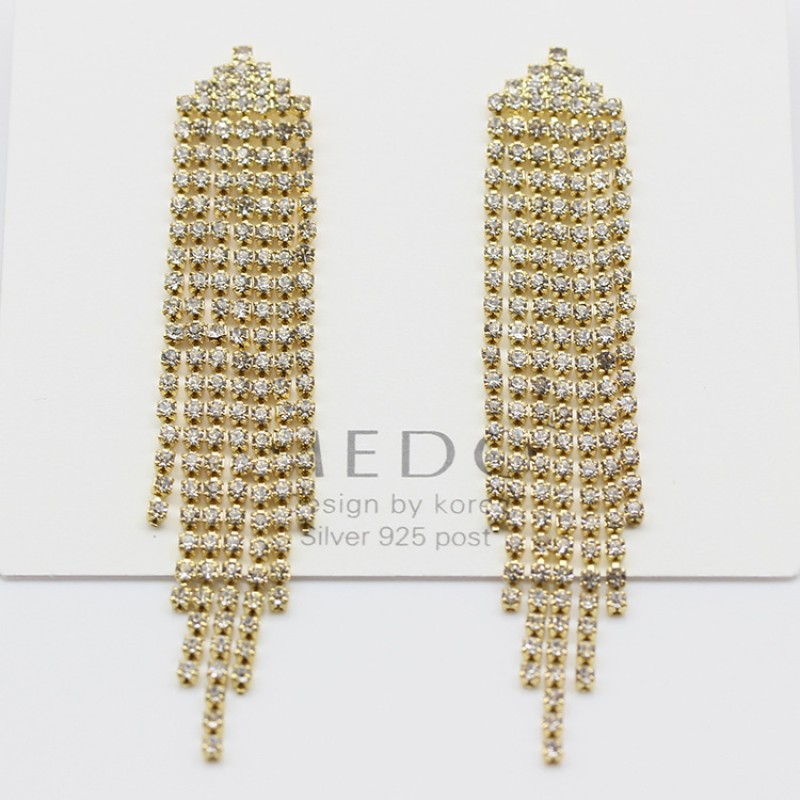 ER0005 Gold with Triangle heads Tassel Geometric Earrings - Sweet Elegance in Various Styles