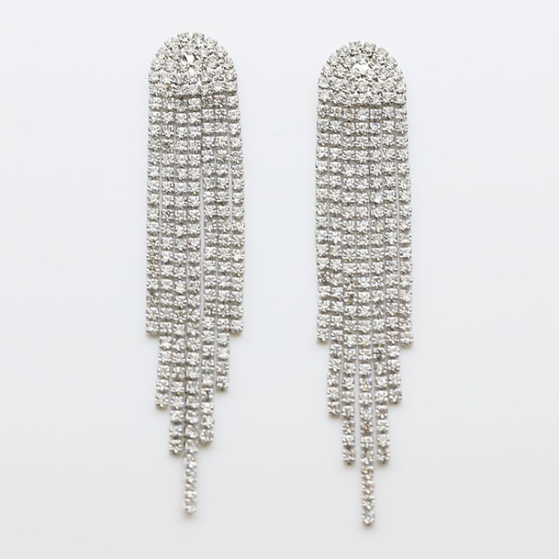 ER0005 silver with circular heads Tassel Geometric Earrings - Sweet Elegance in Various Styles