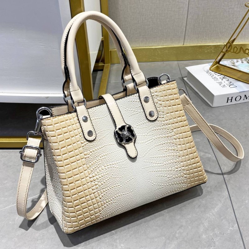 CT44930 WHITE Vintage-style Medium-sized PU Leather Bag