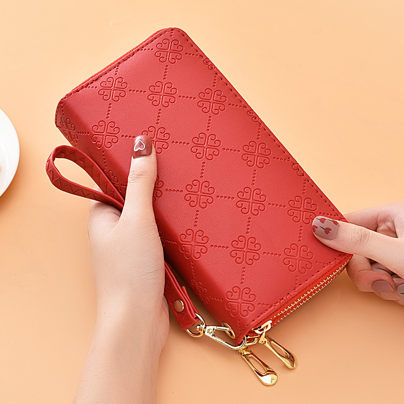 LB02851-RED Sunflower Double-Zip Wallet