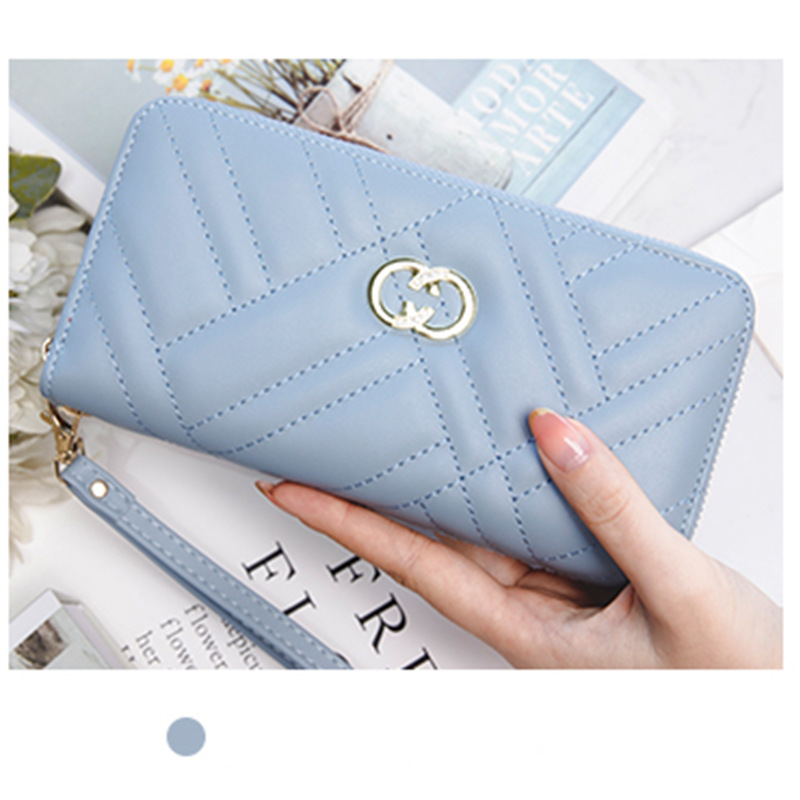 LB02837-BLUE Urban Minimalist PU Leather Tri-Fold Wallet