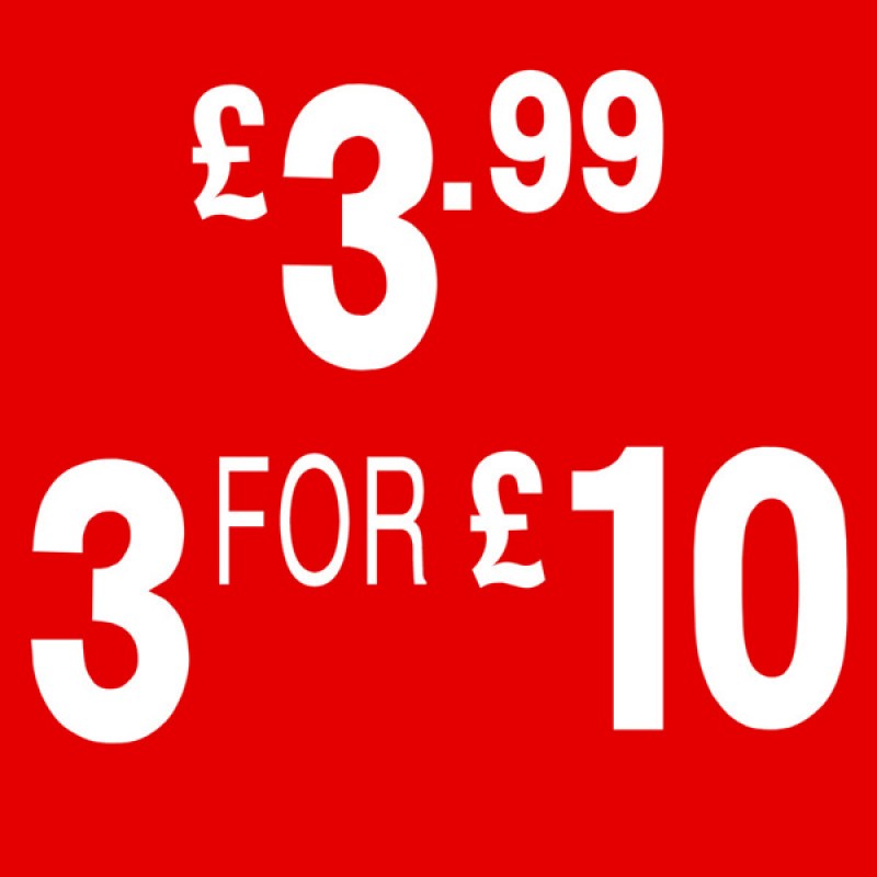 PS4 Red - £3.99 / 3 For £10 Cardboard Shop Sign