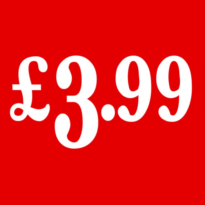 PS22 Red - ￡3.99 Cardboard Shop Sign