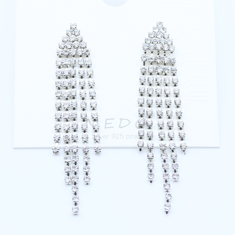 ER0005 Silver Tassel Geometric Earrings - Sweet Elegance in Various Styles