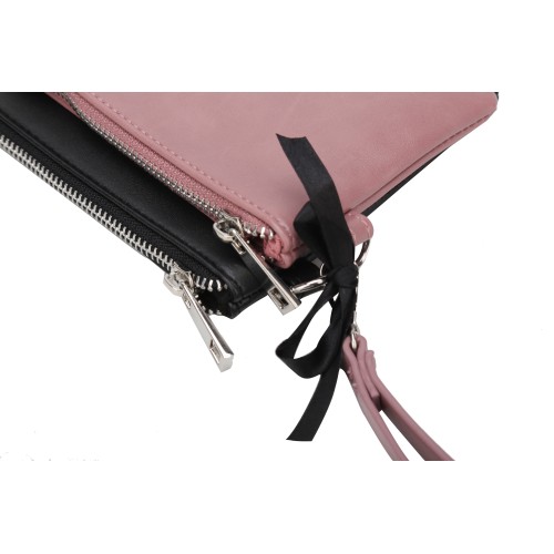 CB2003S BLACK&PINK - Simple Solid Color Set Bag