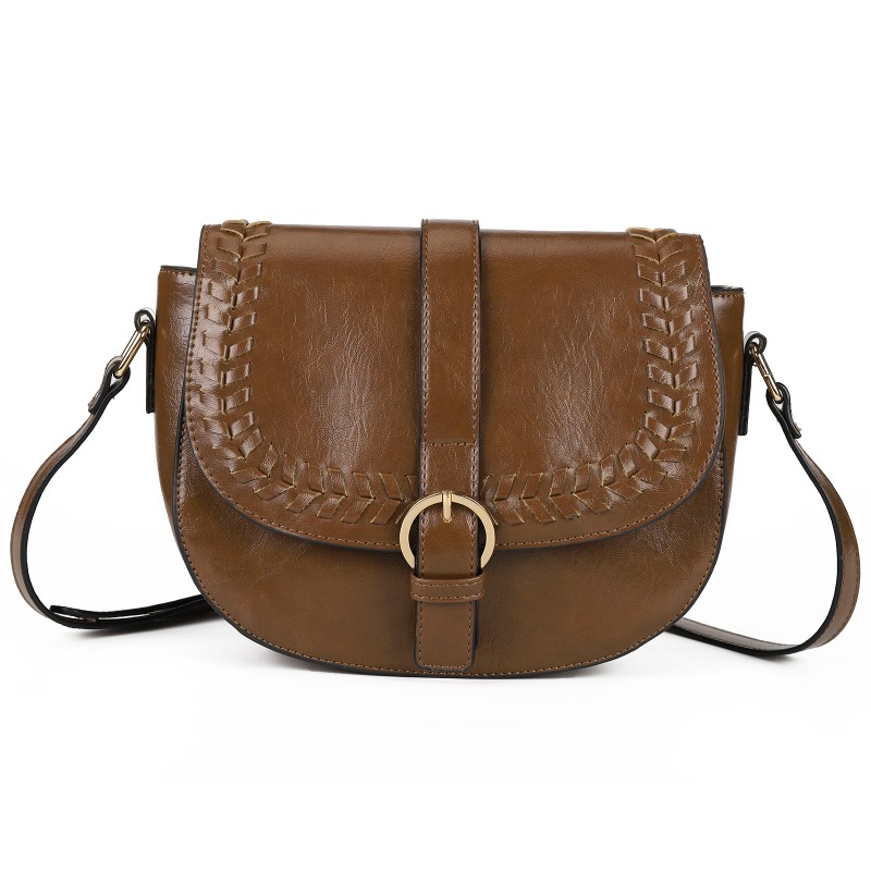 CT31674 Brown on crossbody vintage saddle bag