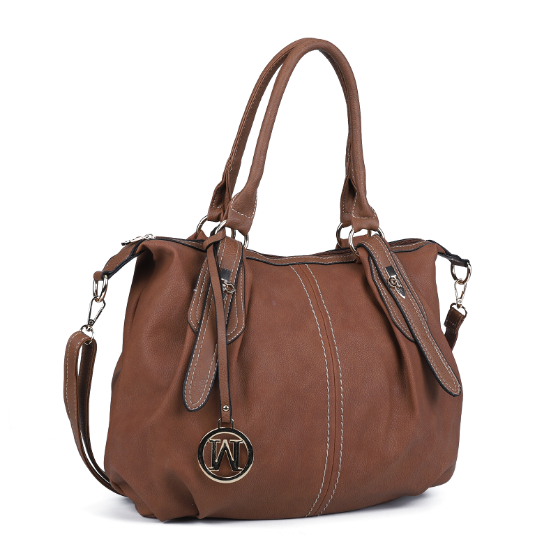 CT35378-Brown- Solid Color Simple Cross-Body Bag