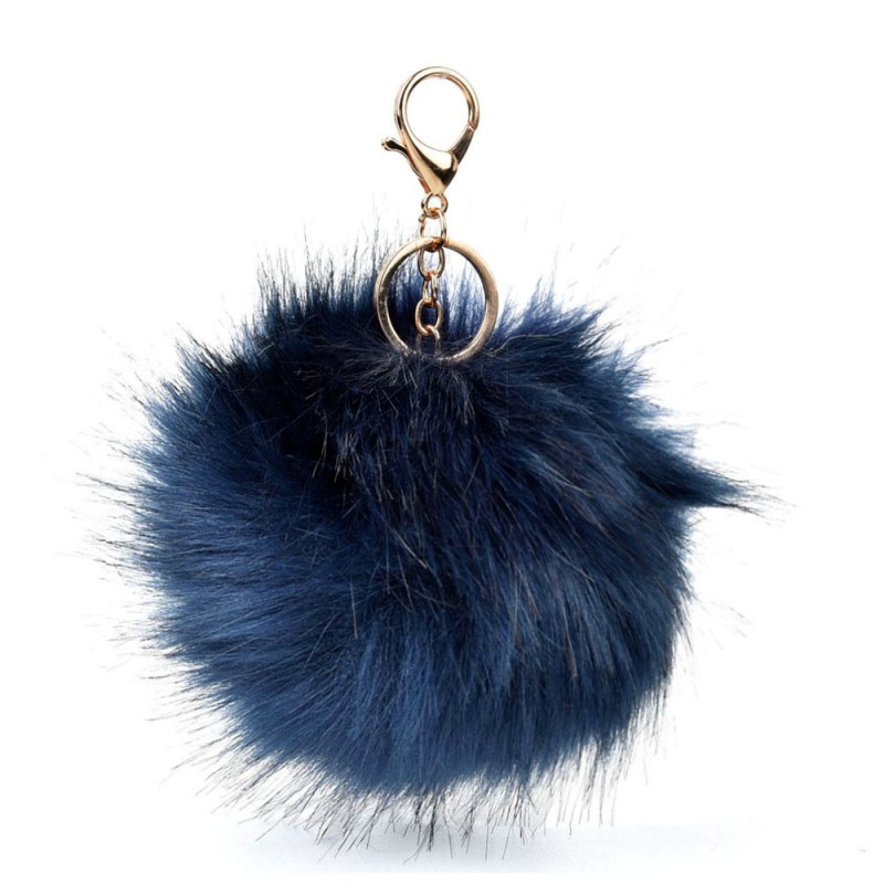 HGRQ279 Green - Fashion Furry Velvet Ball Metal Button Pendant