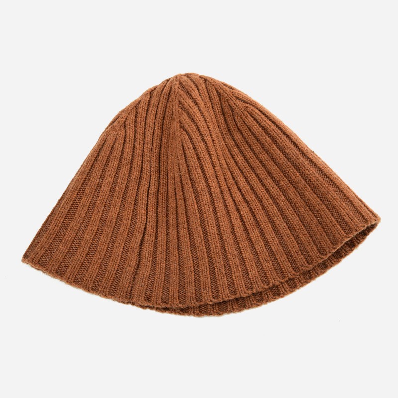 HW003-BROWN -   Ladies autumn/winter knitted bucket hat