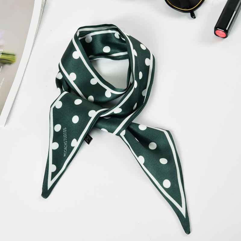 SF1268-GREEN Charming New Fashion Style Dots Long Scarf