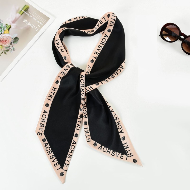 SF1275-BLACK Attractive Fashion Style Scarf Letter Decorated