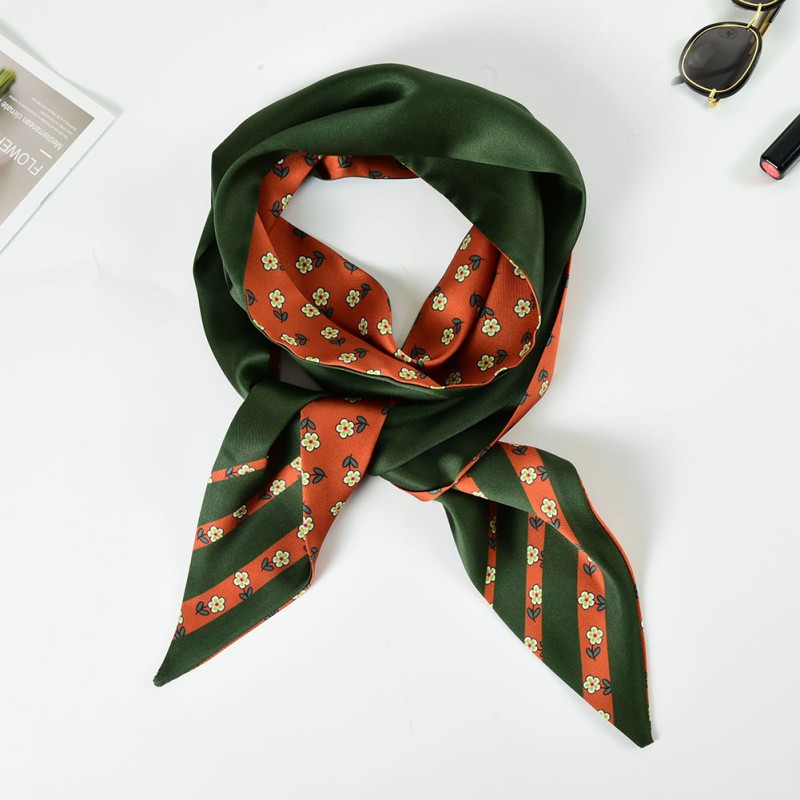 SF1284-BROWN Attractive Fashion StyleScarf Floral Decorated