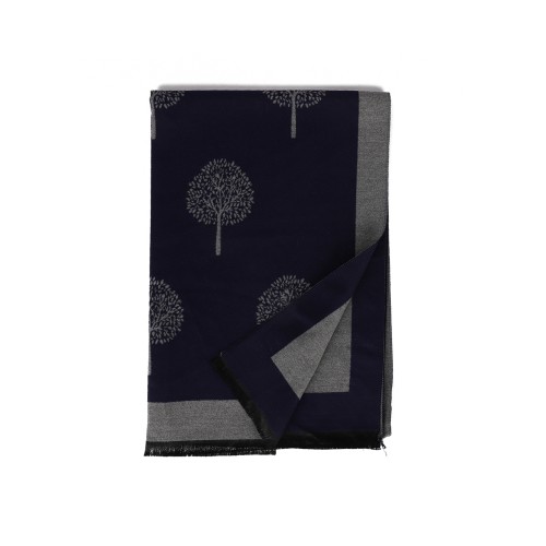 SF1404 NAVY Cashmere Scarf With Dandelion Design