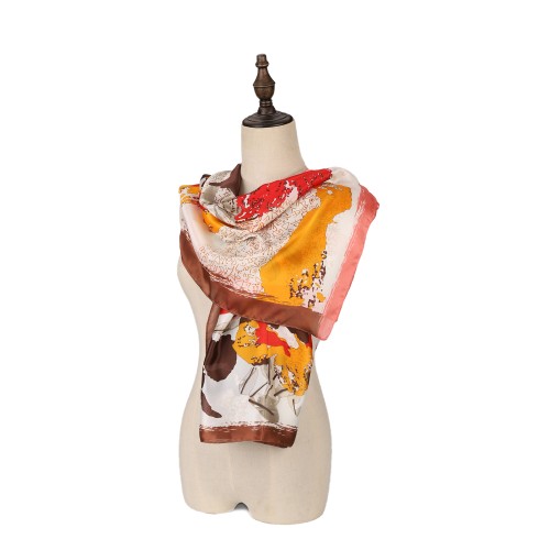 SF1585-YELLOW Watercolor Style Scarf