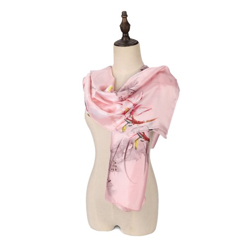 SF1586-PINK Floral Pattern Scarf