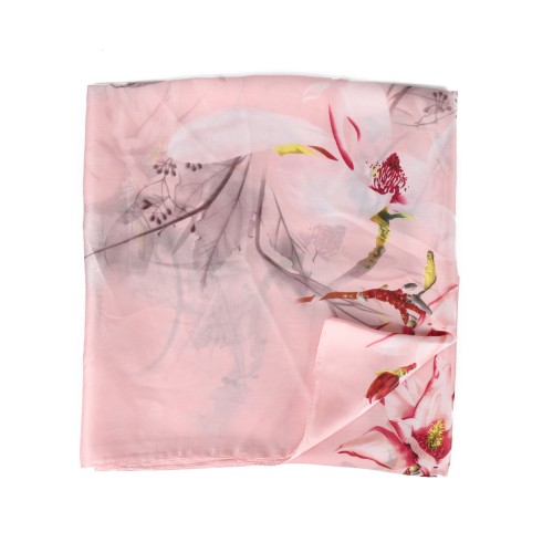 SF1586-PINK Floral Pattern Scarf