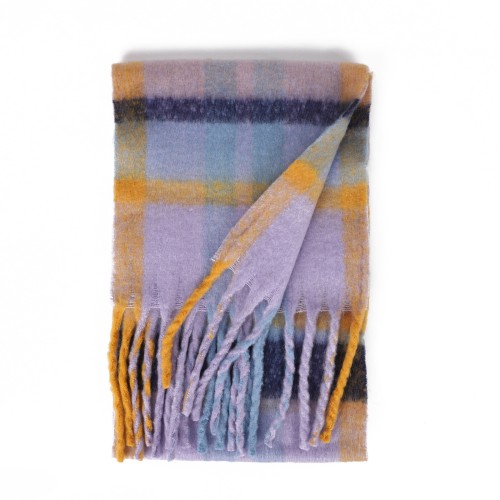 SF1607-PURPLE Warm Cashmere Scarf with Simple Stripes