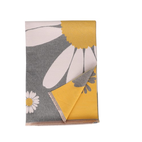 SF1614-GREY Bright Floral Pattern Scarf