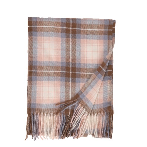 SF1617-PINK Striped Warm Cashmere Scarf