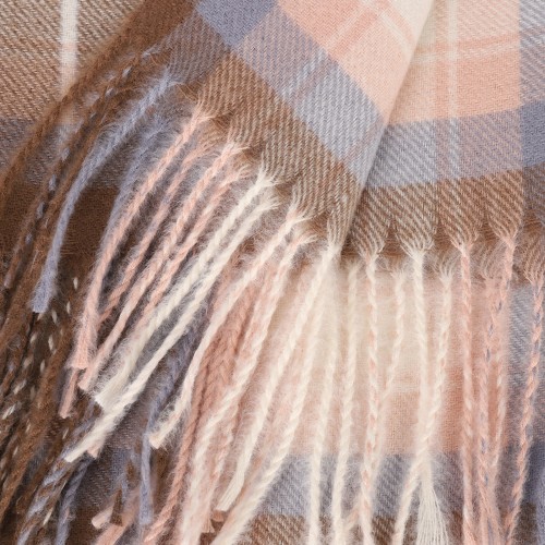 SF1617-PINK Striped Warm Cashmere Scarf