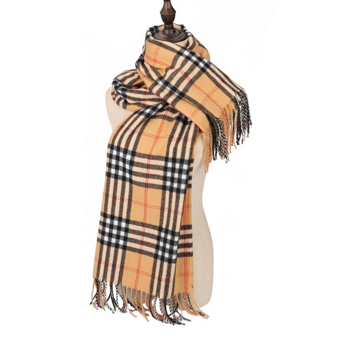 SF1620-YELLOW Striped Warm Cashmere Scarf