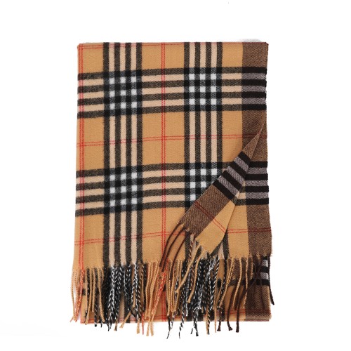 SF1620-YELLOW Striped Warm Cashmere Scarf