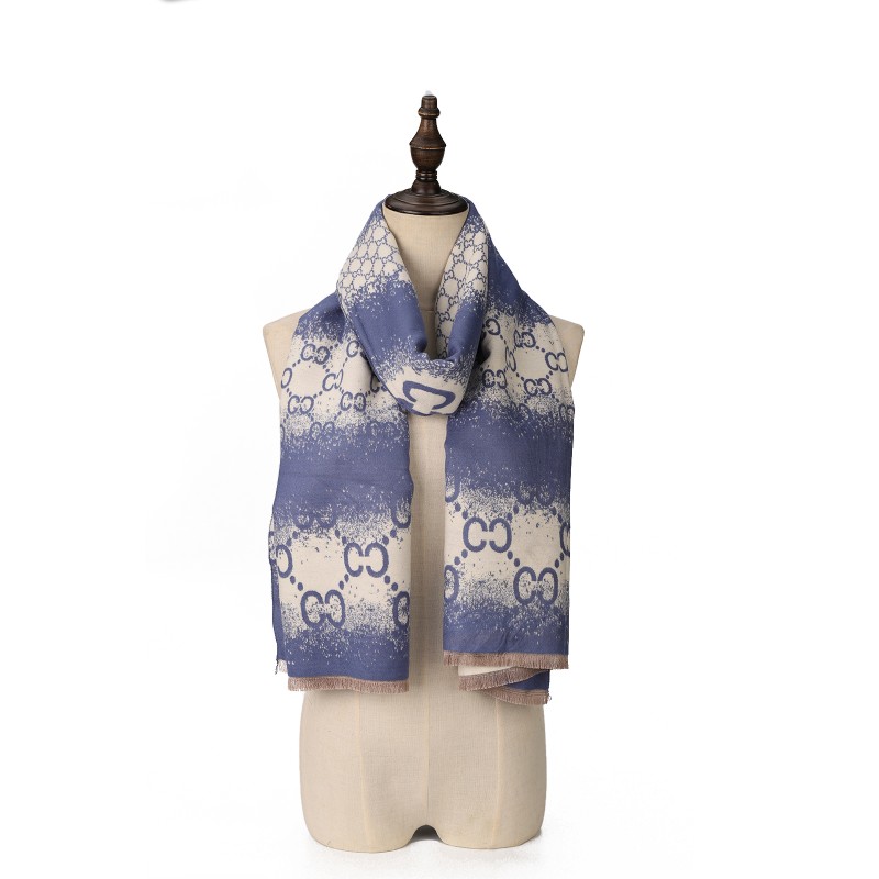 SF1702-BLUE-Women Fashion Winter Scarf