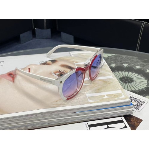 SG0016 Fashion Sunglasses, White with Red, 1 Pair