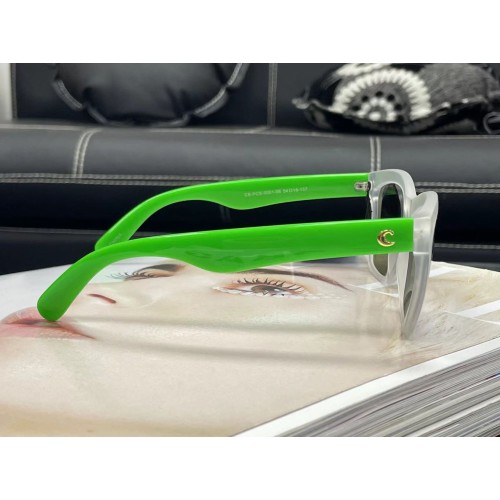 SG0018 Fashion Sunglass, Green and Transparent White, 1 Pair