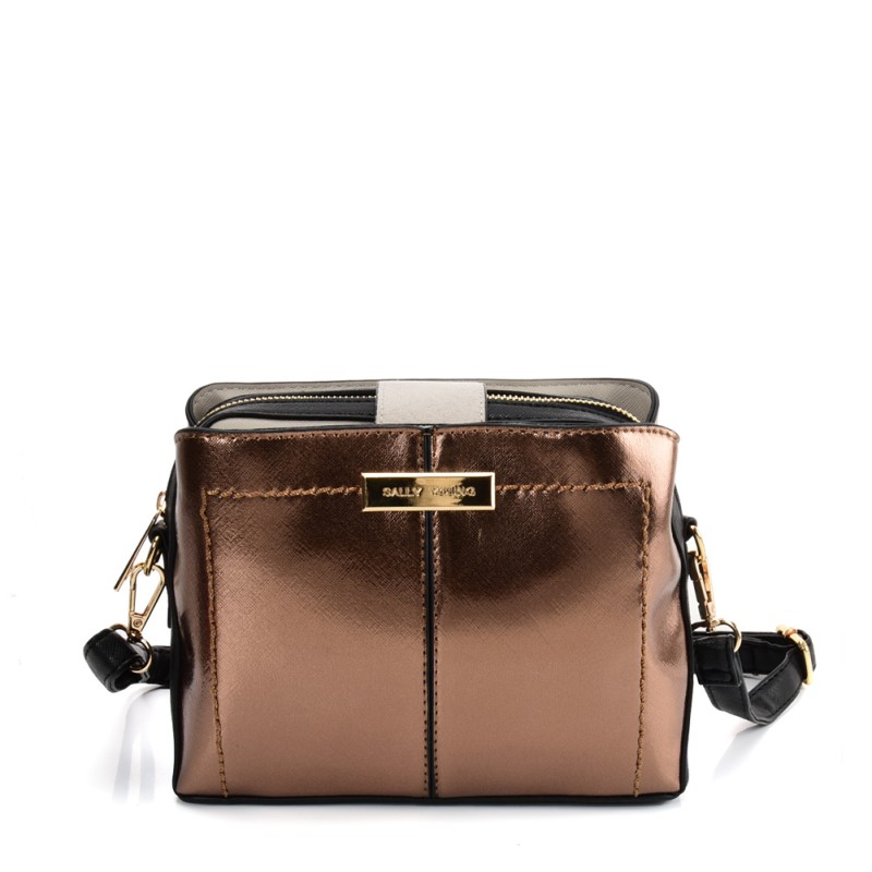 SY2179 GOLD - Simple Solid Color Flash Leather Bag