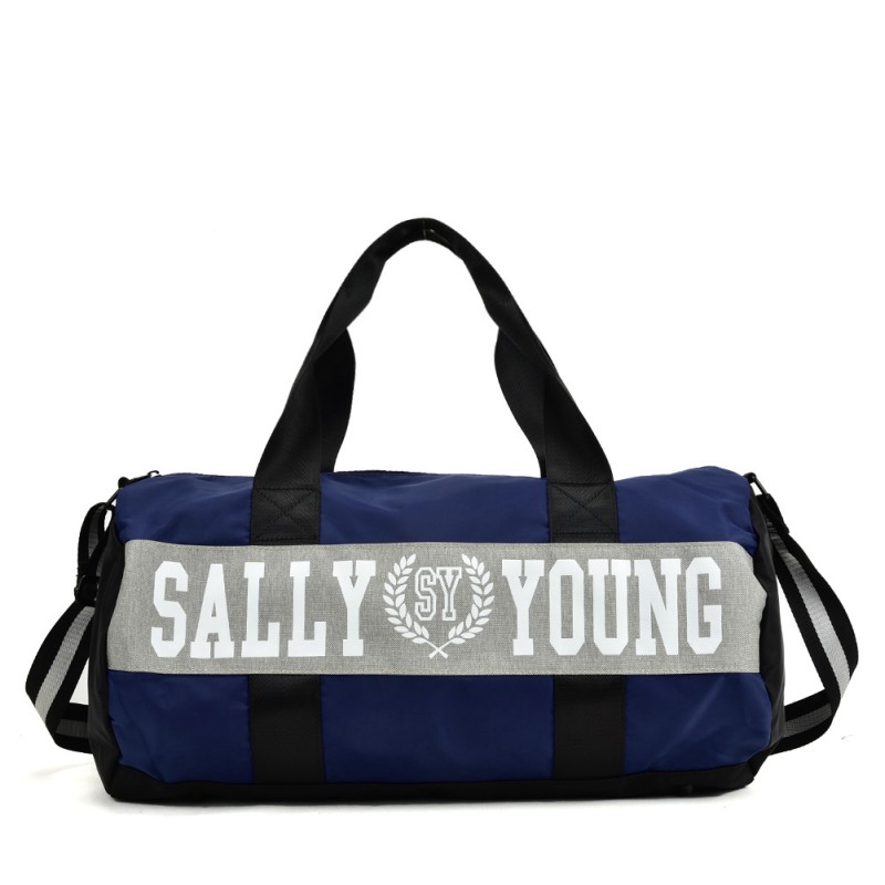 SY2185 DARK BLUE - Tote And Crossbody Traveling Bag With Colour Collision Splicing Design