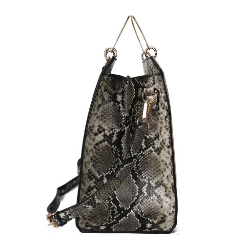 SY2214-BLACK - Women's new fashion snake print HANDBAG -NO PURSE