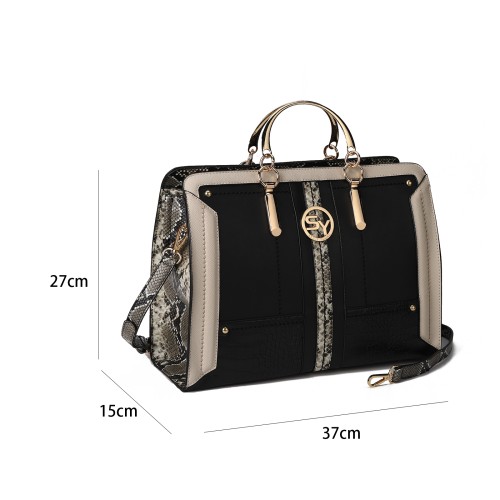 SY2214-BLACK - Women's new fashion snake print HANDBAG -NO PURSE