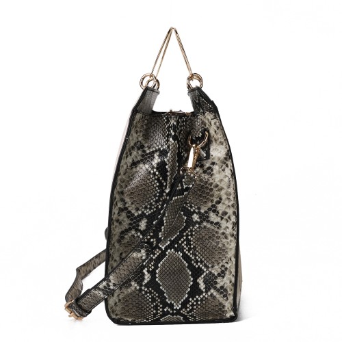 SY2214-GREY - Women's new fashion snake print HANDBAG -NO PURSE