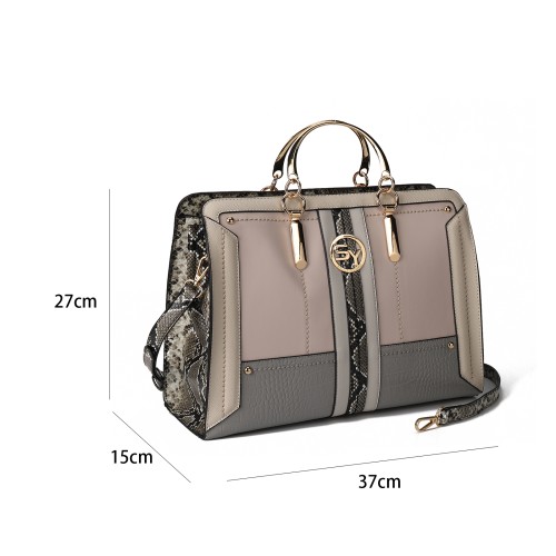 SY2214-GREY - Women's new fashion snake print HANDBAG -NO PURSE