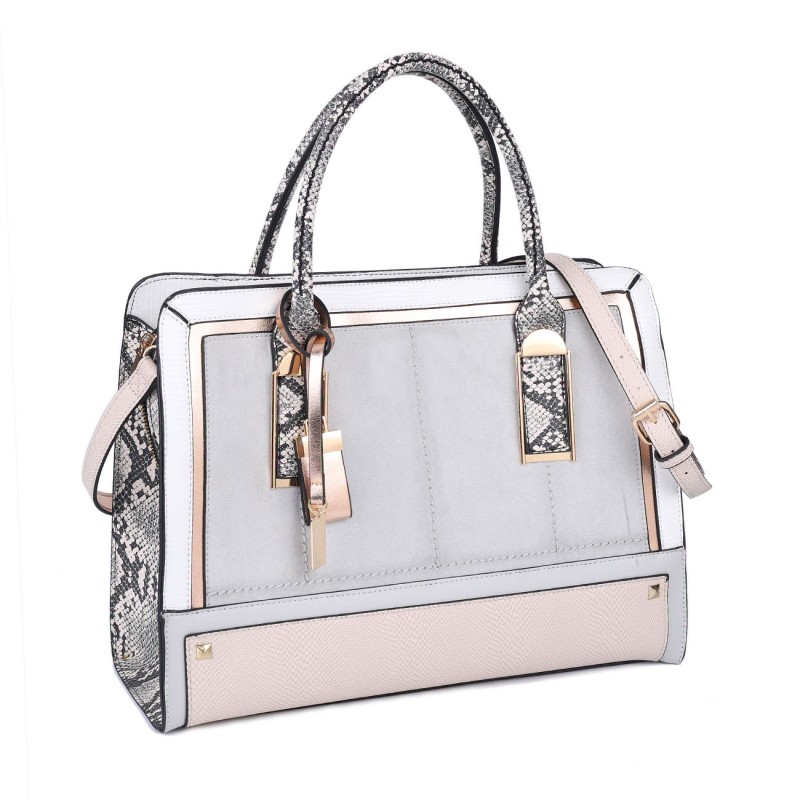 SY2219-GREY -  Women's new fashion snake print color handbag without purse