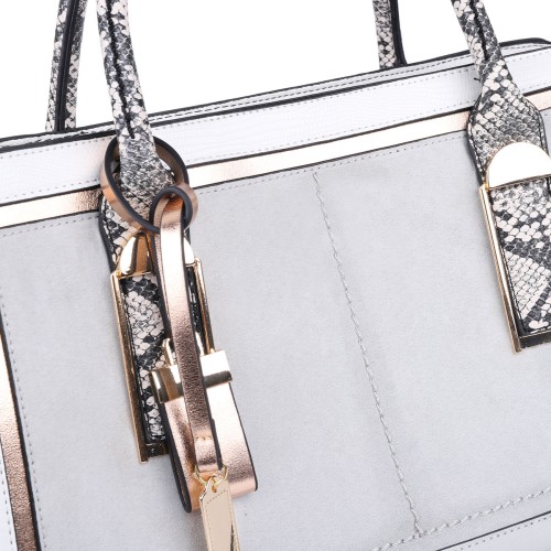 SY2219-GREY -  Women's new fashion snake print color handbag without purse