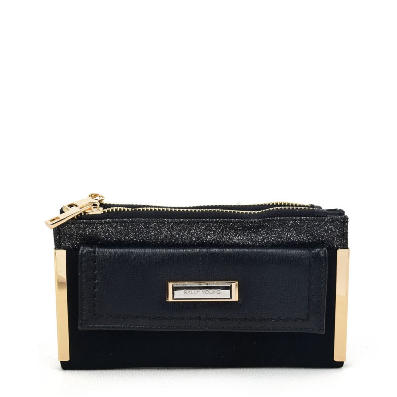 SY5054 Black - Long Wallet With Flap Design