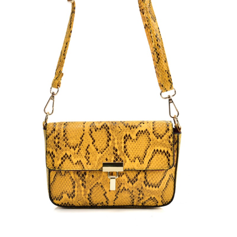 VK2116 YELLOW - Snakeskin Handbag For Women