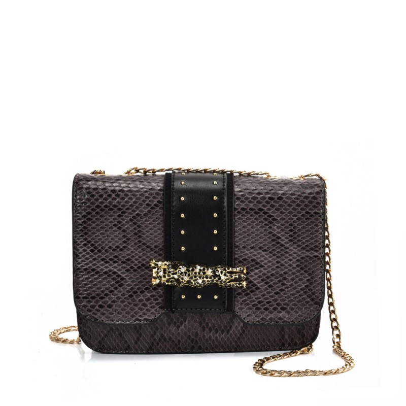 VK2118 GREY - Snakeskin Chain Bag For Women