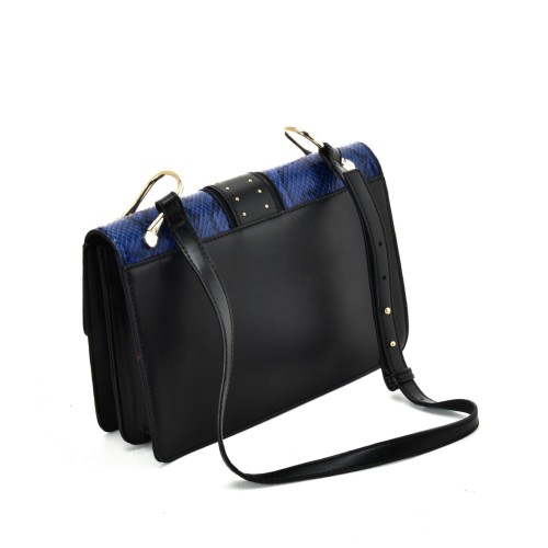 VK2119 Blue - Snakeskin Cross Body Bag For Women With Buckle Design